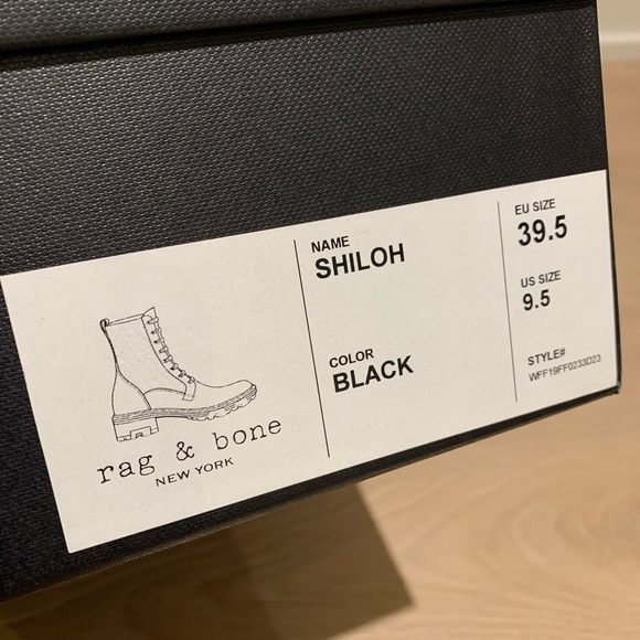 Rag & Bone Shiloh black combat boots 39.5 - Picture 5 of 8
